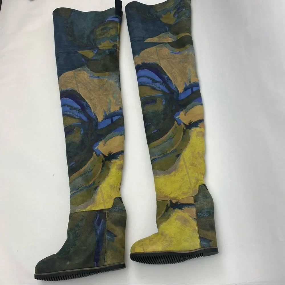 UGG X CLAIRE TABOURET FLUFF WEDGE BOOT WITH RARE BLUE LINING SZ 7 - Picture 7 of 15